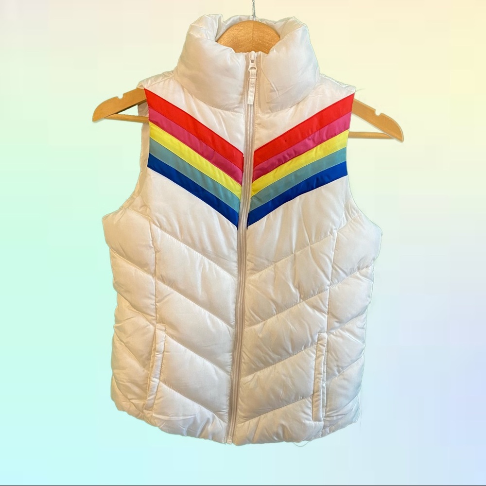 Rainbow Colorblock Puffer Vest
